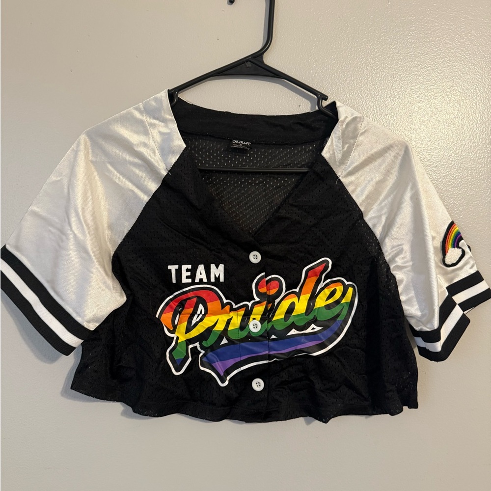 Spencer's Black and White Pride Crop Top